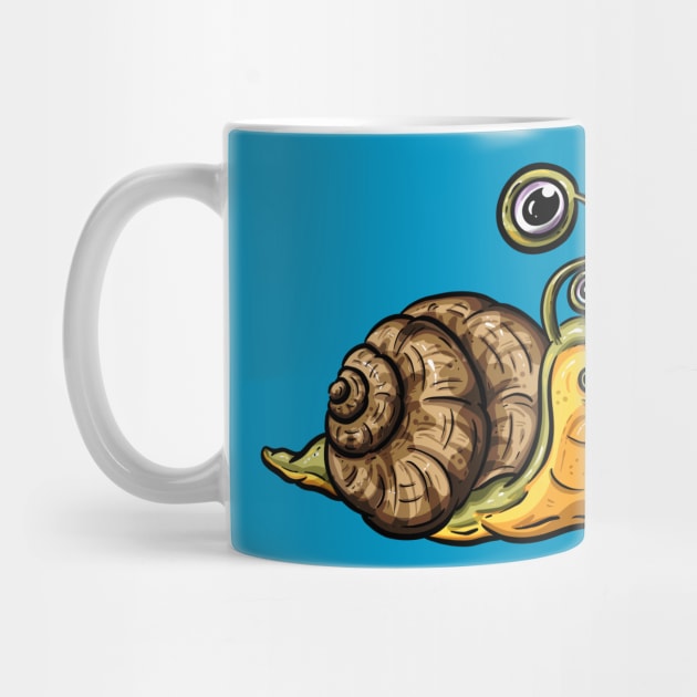 Toking Smoking Weed Snail Cartoon Illustration by Squeeb Creative